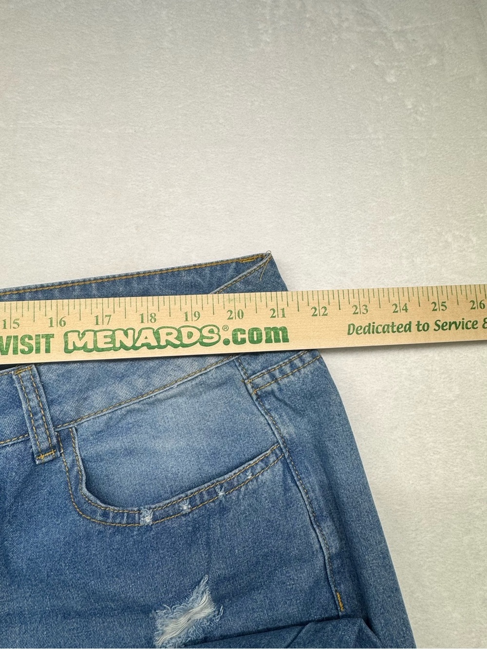 Distressed Buffalo Plaid Patch Jeans Light Wash Wide Leg Estimated Plus Size - Picture 8 of 11